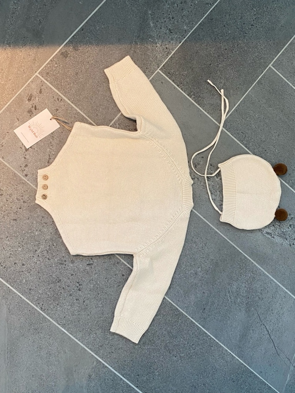 Knit Bodysuit and bobble hat